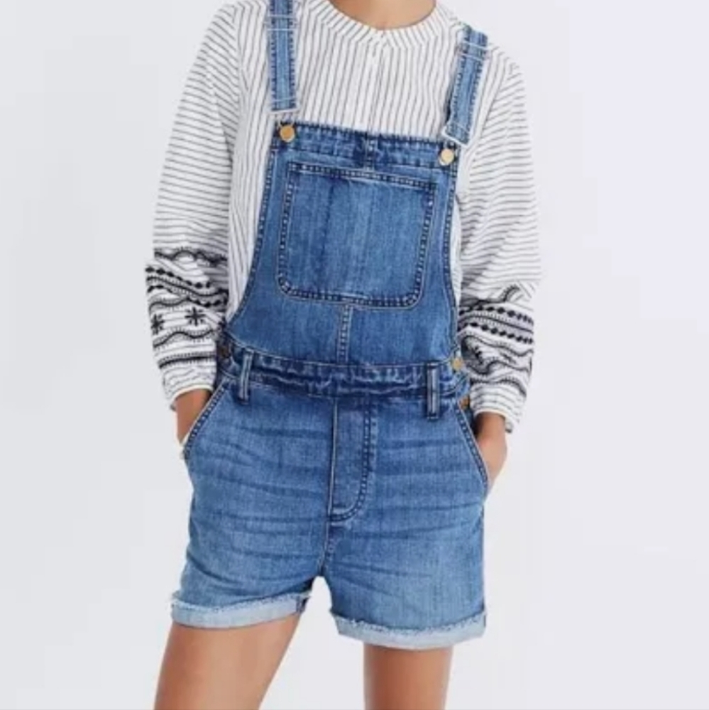 Madewell denim overall shorts